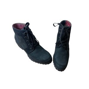 The North Face Women Black Lace Up Ankle Boots Size 8.5 Cozy Lined
